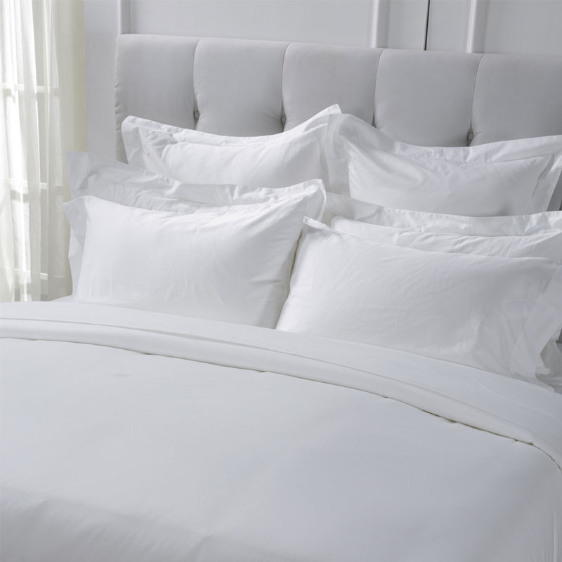 Puur wit katoen T330 satijnen gewoon hotel textiel linnen set