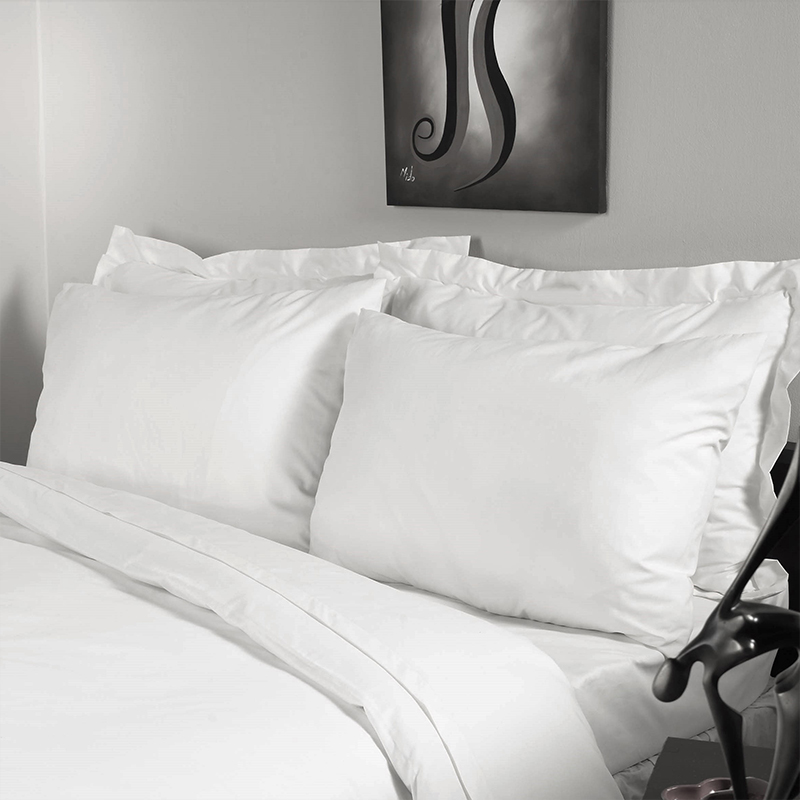 4pcs hotel beddengoedcollectie katoen wit 350TC gewoon sateen
