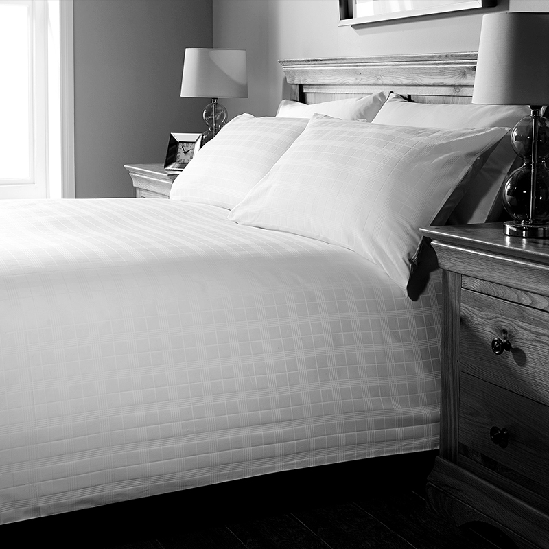 Jacquard Geometric Check 330T Hotel Textile Beddengoed Collection Set