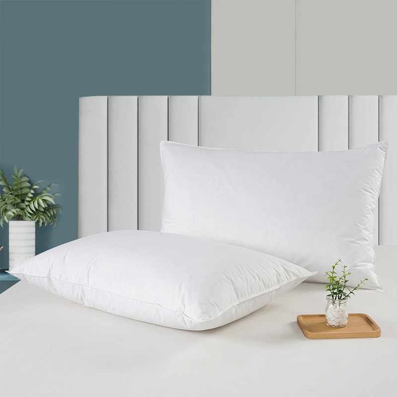 Katoen 233T Percale Shell 50% Witte Duck Down Feer kussens voor hotel