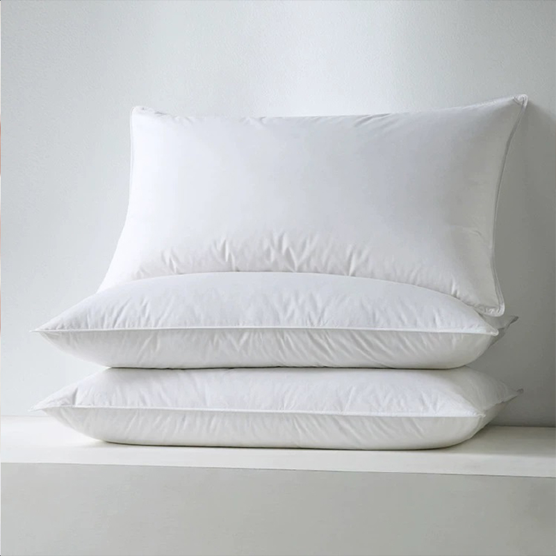 Katoen 233T Percale Shell 50% Witte Duck Down Feer kussens voor hotel