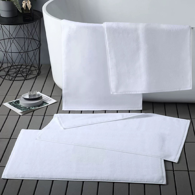 Frisse witte dikke katoenen vlakte Terry Hotel Bath Mat