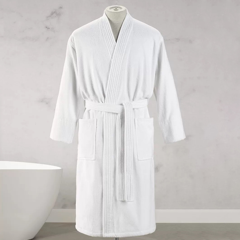 Puur katoen puur wit hotel en spa velours bad gewaad