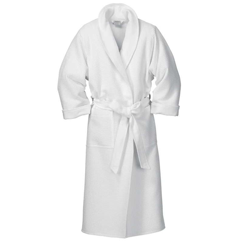 100 % katoen wit 400 gsm dubbele laag Terry Waffle Bathrobe voor hotel