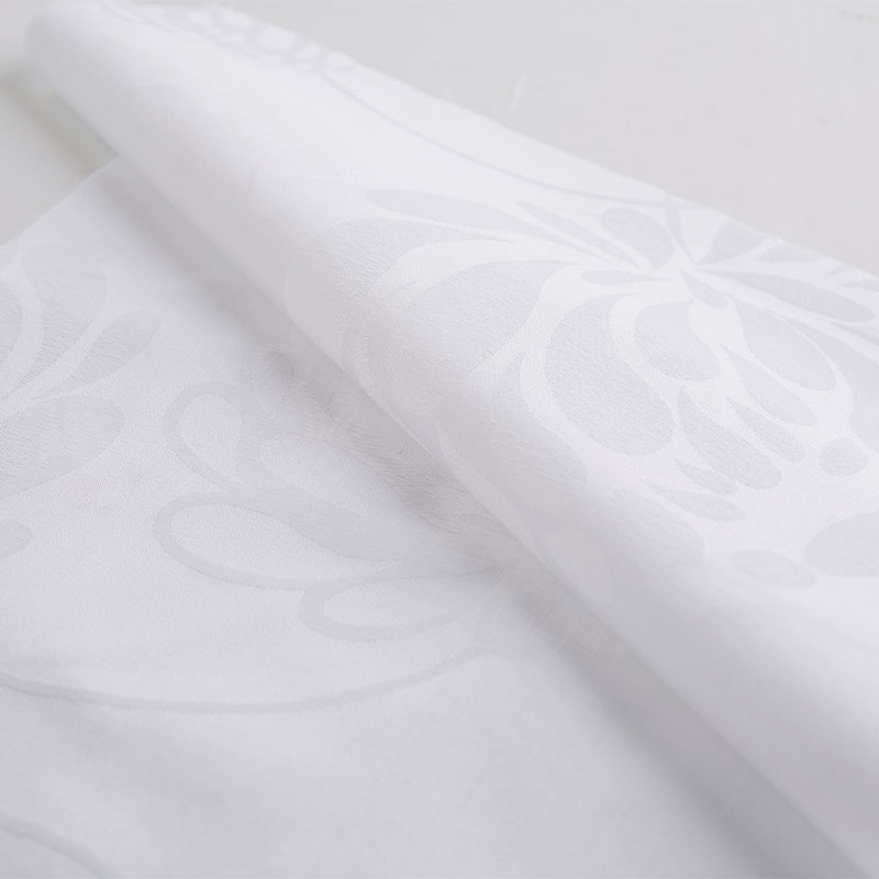 Katoen Jacquard Flower White Hotel Bedding Fabrics
