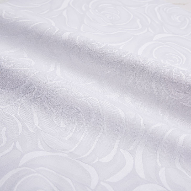 Katoen wit hotel beddengoed stof satijn jacquard rozenbloem